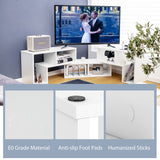 Tangkula 3 Pieces Console TV Stand, Free-Combination Entertainment Center for 50 55 60 65 Inch TV, Minimalist Modern TV Media Stand, DIY Open Storage Bookcase Shelf for Living Room (White) Tangkula