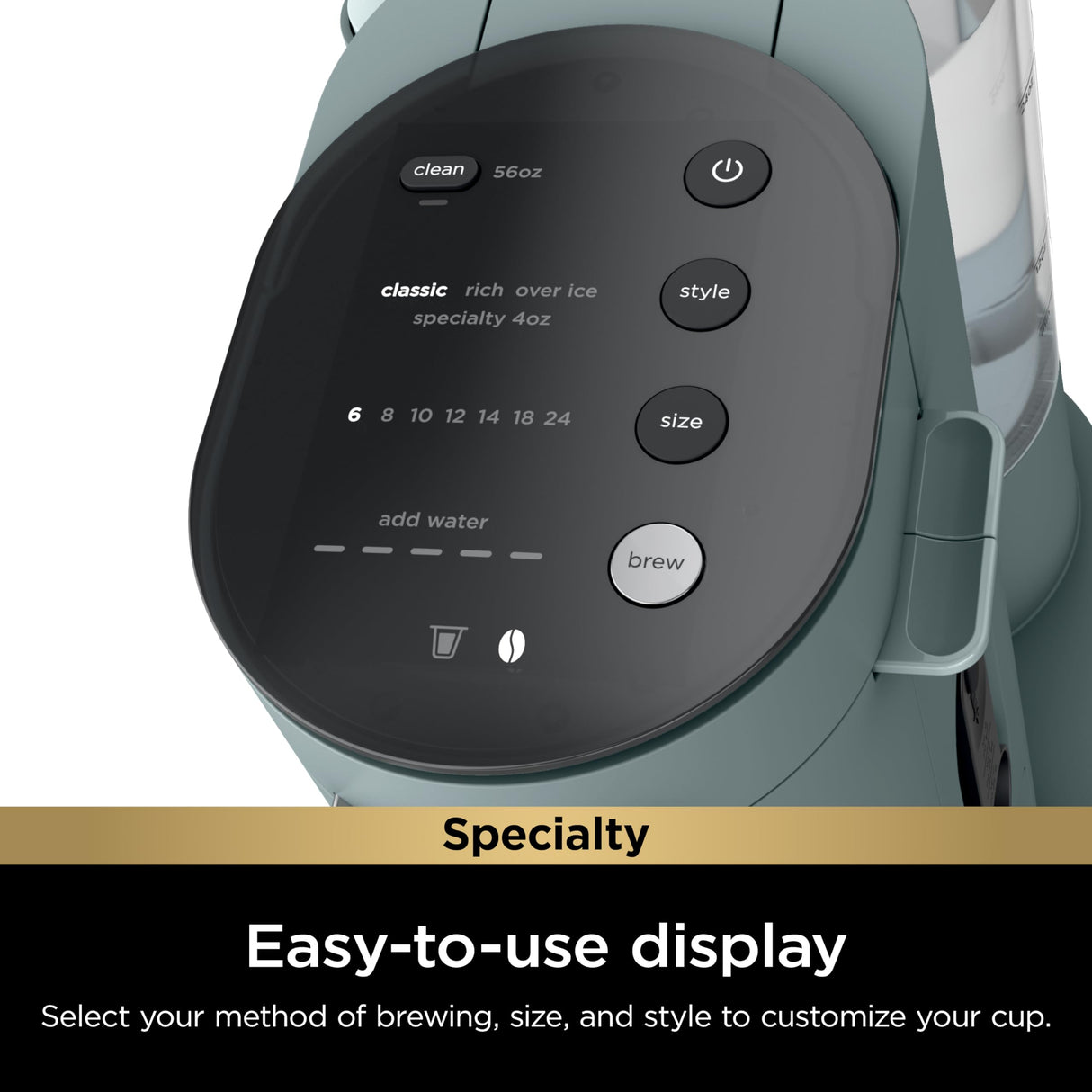 Ninja Pods & Grounds Specialty Single-Serve Coffee Maker, K-Cup Pod Compatible, Built-In Milk Frother, 6-oz. Cup to 24-oz. Travel Mug Sizes, Iced Coffee Maker, 1550 watts, Sage Green, PB051SG Ninja