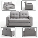 MWrouqfur Folding Futon Sleeper Sofa with Pull Out Couch Bed,Modern Velvet Loveseat Sleeper Convertible to Full Size Floor Couches Bed for Living Room Bedroom Small Space (Gray) MWrouqfur