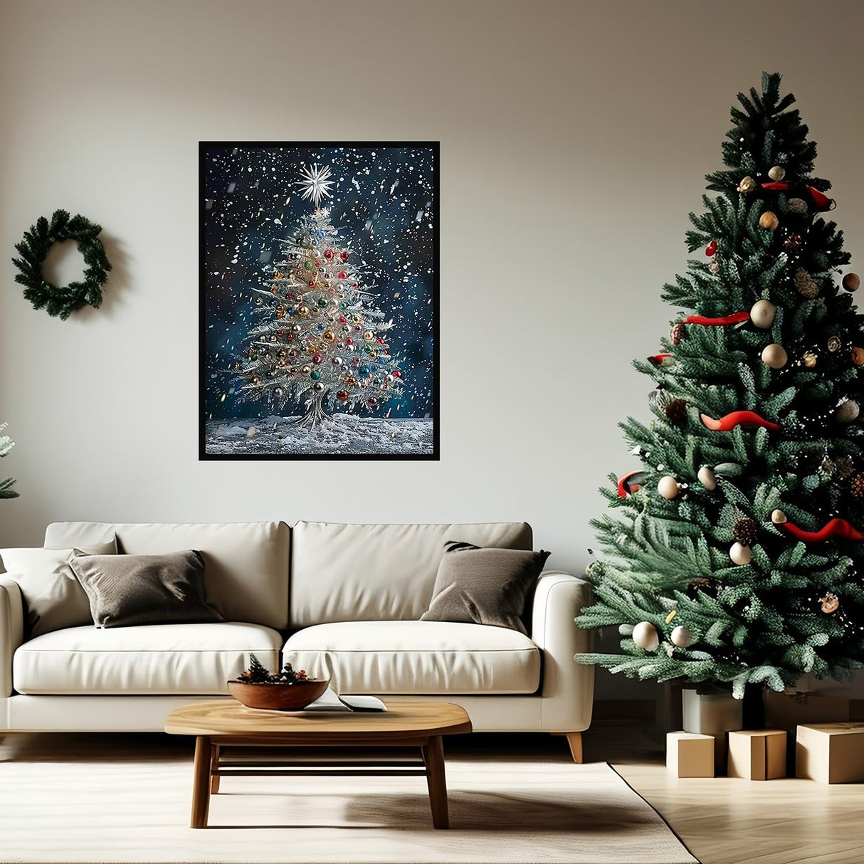 Paint by Numbers Kit for Adults Beginner,Christmas Tree Easy Paint by Number Kits on Canvas Without Framed,DIY Acrylic Oil Painting Adults Paint by Numbers Kits Winter for Home Wall Decor 12x16 Inch. JYXSJYYD