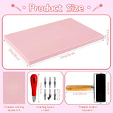 4 Pack Rubber Block Stamp Carving Blocks,Rubber Carving Linoleum Blocks with Cutter Tools,Rubber Brayer Roller for Stamp Maker,Printmaking and More Crafts Xeehwb