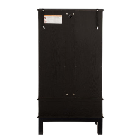 CQSXDA Vintage Lighted Curio Storage Cabinet with 1 Drawer, Mirrored Back & Tempered Glass Doors, 3 Tier Storage Display Cabinet Adjustable Shelves Home Office Showcase,Black CQSXDA