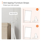 WAMPAT 3-Drawer Kids Dresser for Bedroom, Modern Small Chest of Drawers with Gold Knobs, 35 Inch Wide Light Oak Wood Children Dresser for Baby Room, Nursery, Living Room WAMPAT