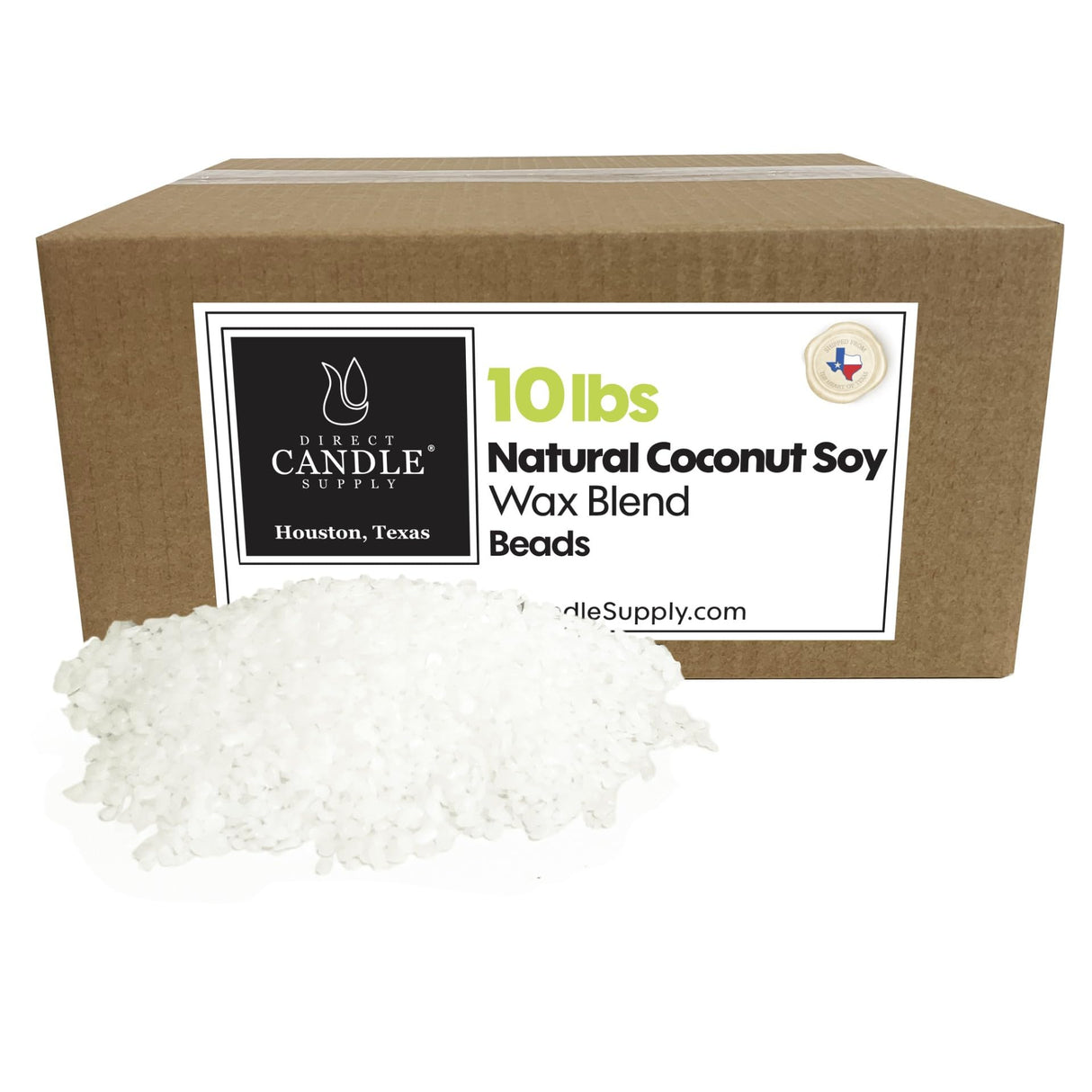 Coconut Soy Wax Beads for Candle Making | 10lb Coconut Soy Candle Wax Pastilles for Candlemaking | Smooth Blend for High Load Fragrance Formulation | Candle Making Supplies Direct Candle Supply