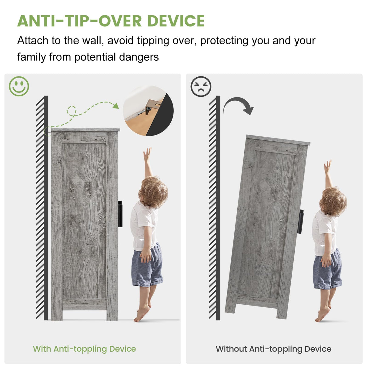 Iwell Storage Cabinet, Sideboard Buffet Cabinet with 2 Doors and 4 Storage Shelves, Floor Cabinet, Bathroom Cabinet for Living Room, Dinning Room, Entryway, Grey Iwell