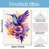 2 Pack Hummingbird Paint by Numbers with Frame, Hummingbird Paint by Numbers for Adults with Easel, DIY Crafts Painting by Number for Gift Home Wall Decor 8x12inch hkejoi