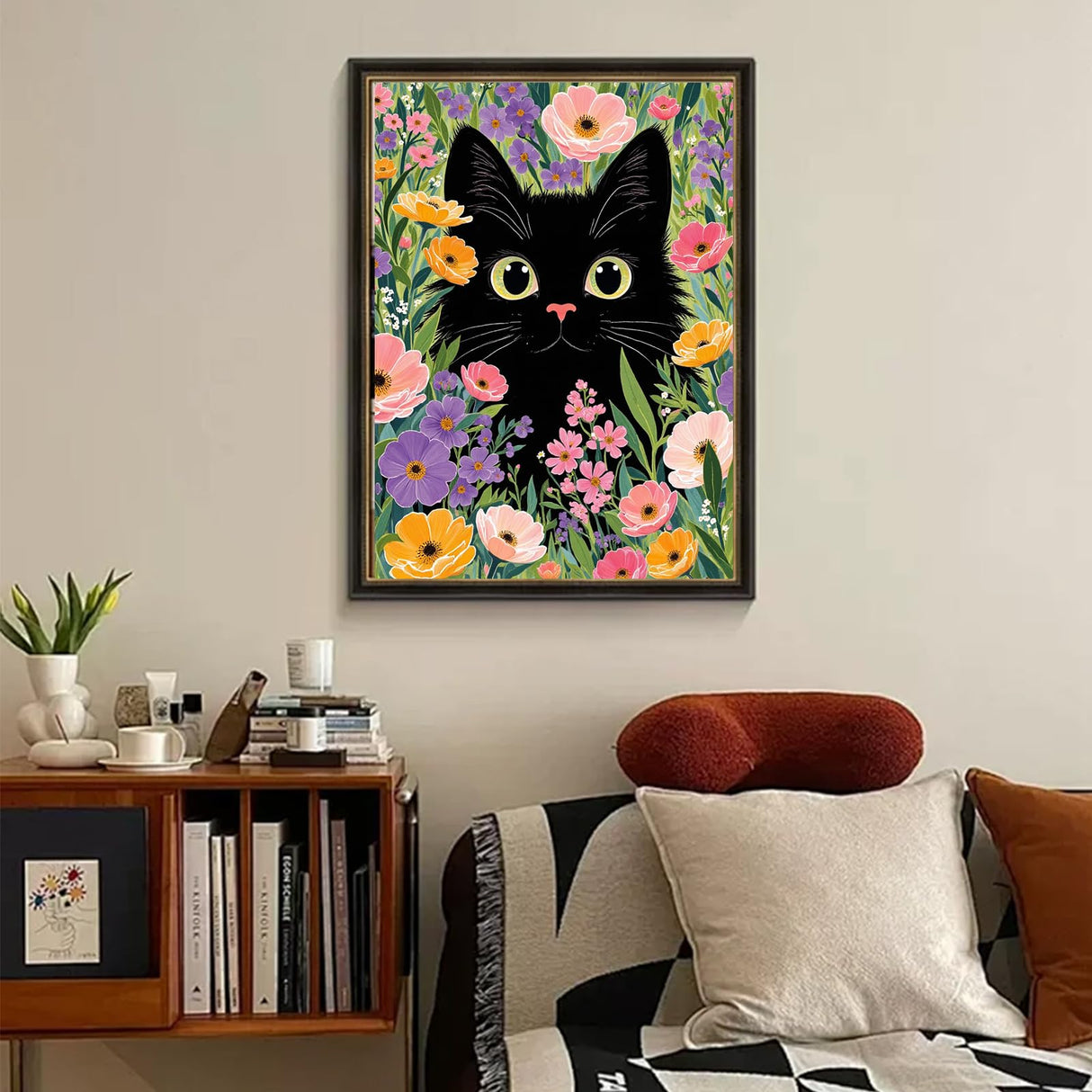 Gamteldot Black Cat Diamond Art Kits for Adults Beginners,DIY Diamond Art 5D Full Drill Diamond Dots Diamond Painting with Complete Tools,Pefect Art Crafts for Home Wall Decor Gift-12x16in Gamteldot