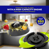 Universal 550W Mass Vital Blender with Glass Jar 57 Oz / 1.7 Liter / 1.8 Quart, 2 Speed + Pulse Function and 4 Stainless Steel Blade with Chrome Steel Technology universal