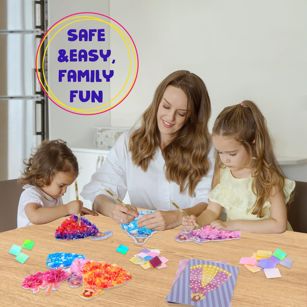 Poke Poke Art and Crafts kit for Kids, DIY 8 Magical Princesses & 6 Accessories, Pretty Princess Game Toys for Girl 6-8 8-12, Gifts for Boys & Girls Ages 6 7 8 9 10 11 12 Years Old Yrinfay