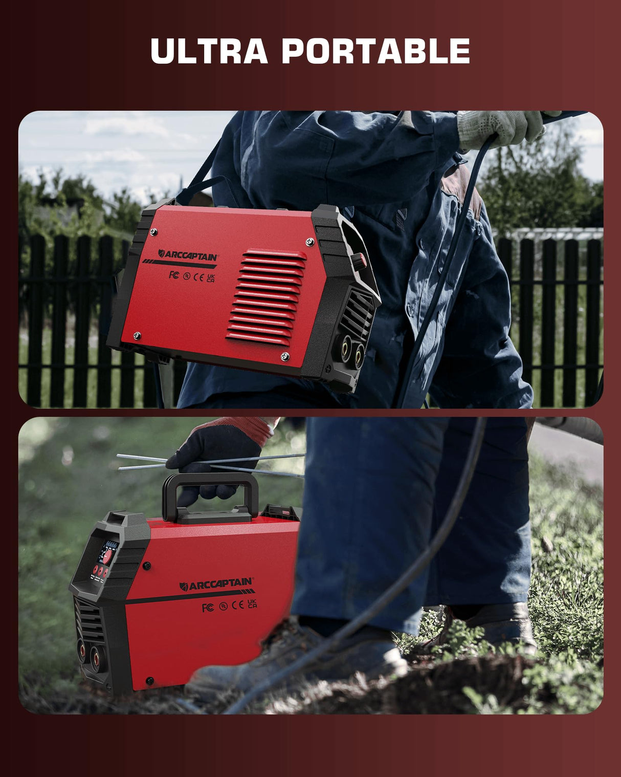 ARCCAPTAIN Stick Welder, [Large LED Display] 200A ARC/Lift TIG Welding Machine with Synergic Control, IGBT Inverter 110V/220V Portable MMA Welder Machine with Hot Start, Arc force and Anti-Stick ARCCAPTAIN