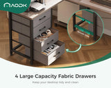 AODK L Shaped Desk with 4 Tier Drawers, 61" Reversible Gaming Desk with Power Outlets, L Shaped Computer Desk with USB Charging Port and Host Stand, Home Office Corner Desk, Easy to Assemble, Grey Oak AODK