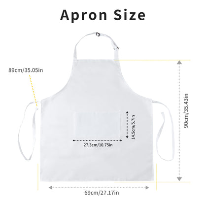 Tosewever 2 Pack Adjustable Bib Apron, Waterdrop Resistant Aprons with 2 Pockets Cooking Kitchen Restaurant Aprons for Women Men Chef, BBQ Drawing Crafting Outdoors (Polyester-White, 2)