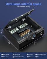 Gun Safe,Biometric Gun Safe for Pistols 3-Ways unlock Safe Fingerprint Digital PIN Key Unlock with Voice, Gun lock box for Cloakroom living room Bedroom Nightstand and Car BILLCONCH BILLCONCH