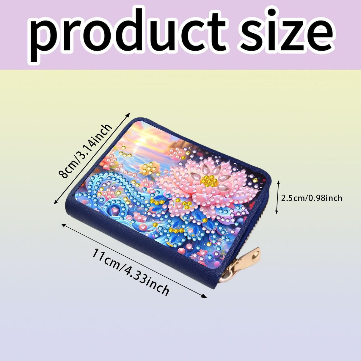 ARTopet 2Pcs Credit Card Holder Diamond Art Painting PU Wallet ID Card Case Zipper Anti-demagnetization Business Accordion Wallet Crafts Gift for Women Men Travel-02 ARTopet