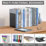 VFINE Bookends 1 Pair, Bookends for Shelves, Metal Black Book Ends for Shelves, Book Ends for Heavy Books, Book Shelf Holder for Home Office VFINE