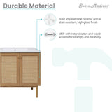 Swiss Madison SM-BV666-C Classe 60" Double Free Standing Vanity Cabinet Only - Less Vanity Top - Oak Swiss Madison