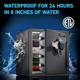 SentrySafe Waterproof and Fireproof Alloy Steel Digital Safe Box for Home with Code Button Keypad, 1.23 Cubic Feet, 17.8 x 16.3 x 19.3 Inches (exterior), SFW123GDC SentrySafe