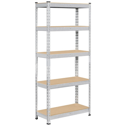 Topeakmart 5-Tier Utility Shelves, Metal Storage Shelves Garage Shelving Unit Adjustable Garage Storage Shelves Storage Racks Heavy Duty Shed - WoodArtSupply