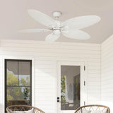 Honeywell Ceiling Fans Duval 52 Inch Ceiling Fan, Quick 2 Hang Indoor/Outdoor Ceiling Fan with Pull Chain, Tri-Mount 5 Blade Tropical Design, ETL Damp Rated, White (50206-01) Honeywell Ceiling Fans