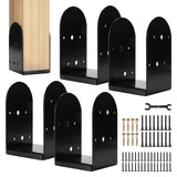 Rasugarlary 4"x 4" Post Base, 4Pcs Post Anchor Base (Internal 3.5 x 3.5") Adjustable 201 Steel Post Bracket for Wood Post Pavilion Deck Porch Handrail Railing Support Decorate Rasugarlary