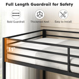 Zevemomo Twin Over Twin Bunk Bed, Metal Low Profile Bunkbeds with Full-Length Guardrail and Ladder, Space Saving, No Boxing Spring Needed, Black Zevemomo