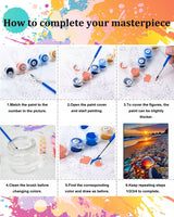 TOCARE Beach Paint by Numbers Kit for Adults Beginner, Adult Paint by Number Canvas Sunset Beach, Oil Painting Paint by Numbers Adult Nature Scenes 16x20inch TOCARE