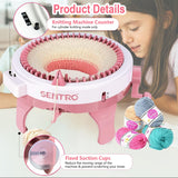 SENTRO Knitting Machine, 48 Needles Knitting Crochet Machine, Smart Knitting Loom Machine with Row Counter for Adults Beginners, Circular Double Knit Loom Crochet Knitting Machine Kit for Hat Socks SNOUUOSN