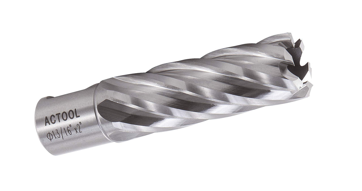 ACTOOL 13/16" Diameter × 2" Depth of Cut HSS ANNULAR Cutter with 3/4'' Weldon Shank ACTOOL