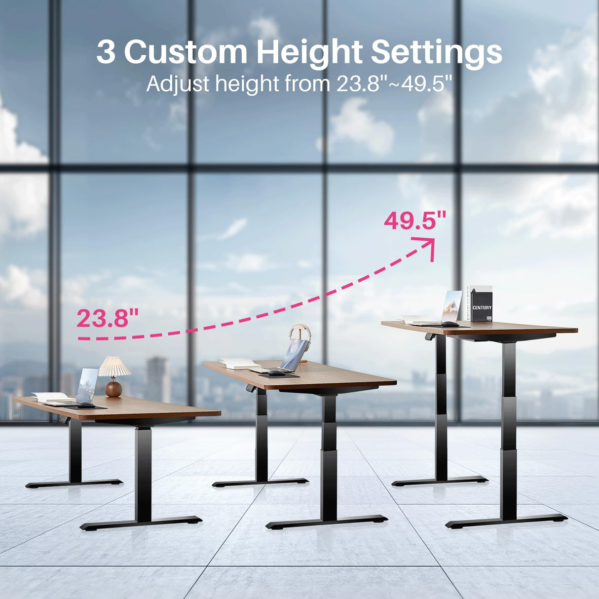 Redlife Electric Standing Desk Frame,Dual Motor Adjustable Height Desk Legs Up to 47.2", Office Desk Base for Rising Desk, Work Desk for Home Office, (Black Frame Only)… Redlifeᅟᅠ