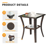 Jolydale 5 Pieces Patio Furniture Set Outdoor Wicker Rattan Swivel Gliders Rocker Patio Bistro Set with Rocking Chairs and Side Table for Deck, Backyard, and Porch, Beige Jolydale