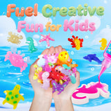 QANIY Magic Water Elf Toy Kit with 20 Magic Gels and 24 Shape MoldsMagic Water Elf, Aqua Fairy, Magic Water Gel Kit, DIY Squishy Maker Kit, Magic Water Art Kit Favors, Kids Crafts Ages 4-8 QANIY