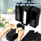 Honoson 24 Pcs Gift Boxes for Sublimation Tumblers Transparent Gift Box with Ribbon for 12oz, 20oz, 30oz Heat Press Sublimation Blanks Skinny Cup for Shipping Gift Wrapping (Black) Honoson