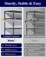 Kitsure Shoe Rack - Premium Non-Woven Shoe Rack Shelf, Shoe Organizer for Closet, Entryway, Garage & Corridor, Sturdy & Durable Long Stackable Shoe Shelves, 5X-Large, Black Kitsure