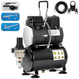VIVOHOME Airbrush Kit with Professional Air Compressor with 3L Tank, Quiet Airbrushing Paint System with 3 Dual Action Air Brush Gun, Gravity and Siphon Feed, Holder, Cleaning Brush, 2 Cup VIVOHOME