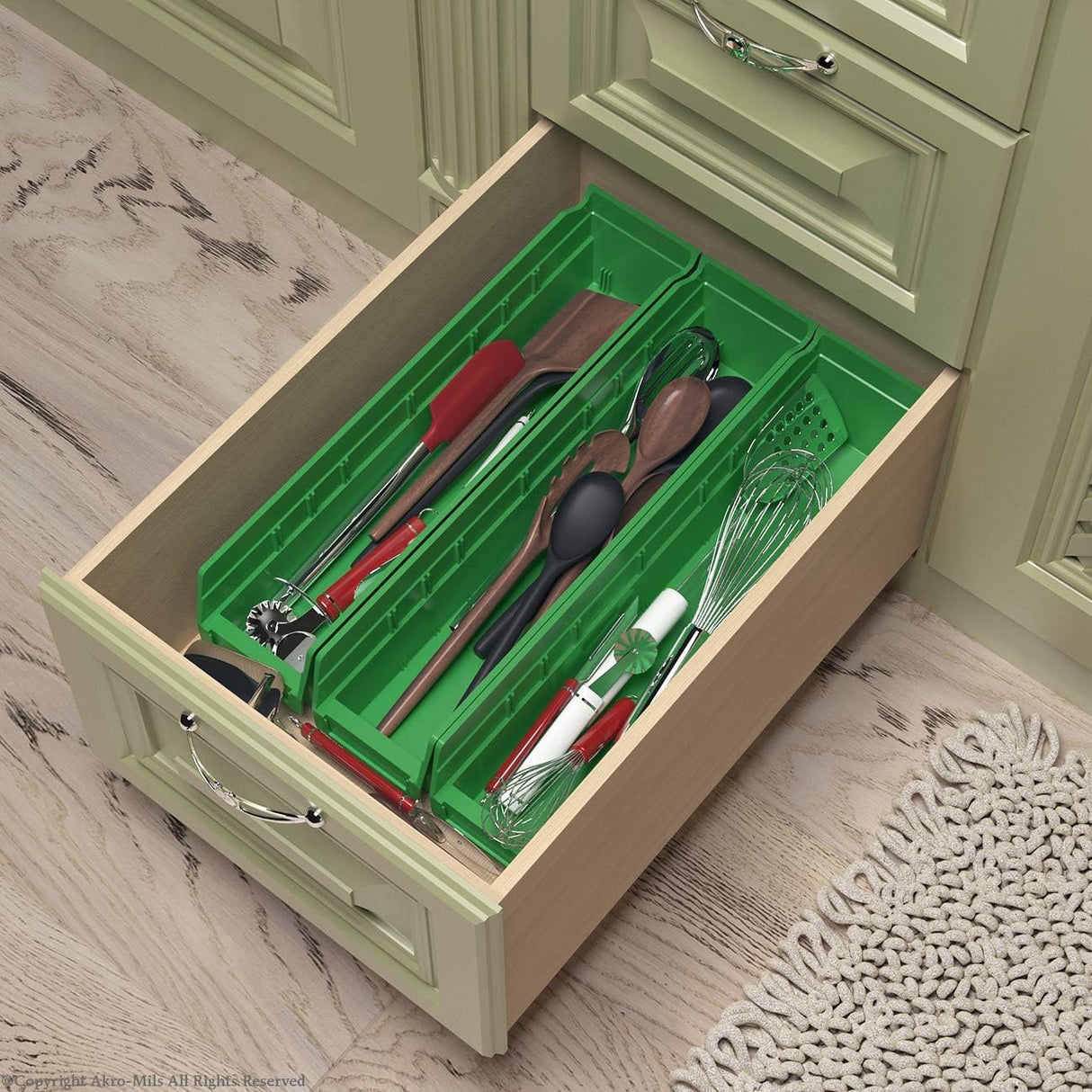 Akro-Mils 30128 Plastic Shelf Bins, Heavy Duty Storage Bins for Garage, Closet, and Drawer Organization, 18-Inch x 4-Inch x 4-Inch, Blue, 12-Pack Akro-Mils