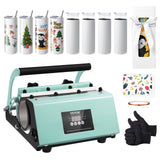 VEVOR Tumbler Heat Press Machine and Sublimation Tumblers, Tumbler Press Set with 8pcs 20OZ Blank Tumblers, Mug Press Cup Press for 11-30oz Tumblers Mug, with Heat Transfer Paper, Gloves, Tape VEVOR