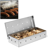 Smoker Box, BBQ Wood Chips Smoker Box for Gas or Charcoal Grills Heavy Duty Stainless Steel Barbecue Smoker Box Grill Accessories KEISSCO