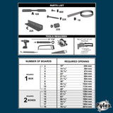 Pylex Deck Sunblind System 11060, Louvers Bracket Shutter Hardware Kit, Up to 11 Boards (48'') - Black Steel Baked Powder Coating Brackets Pylex