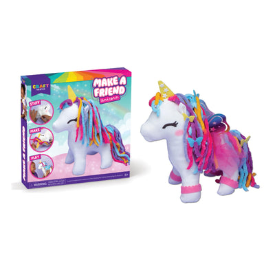 Craft-tastic - Make a Friend Unicorn - Mini Sewing Kit, Arts and Crafts, Kids Crafts, Craft Kit Makes 1 Easy-to-Sew Stuffie with Accessories, Bonus Travel Tote Included Ages 6+