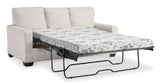 Signature Design by Ashley Rannis Coastal 2-in-1 Sofa Sleeper with Folding Gel Memory Foam Mattress, Full, White Signature Design by Ashley