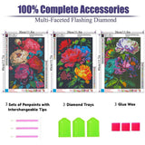 OFRKE Diamond Painting Kits for Adults,3 Pack Flower Diamond Art for Beginners, Diamond Round 5D Full Drill Paint with Diamonds Pictures Gem Art Painting Kits DIY Crafts Kits 12x16inch OFRKE