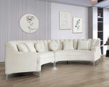Legend Vansen L Semicircle Velvet Sofa 141.34” Oversized Sectional Curved Sofa for Living Room, Office, Apartment (1, Cream) Legend Vansen