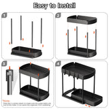 Ukeetap 2 Pack Multi-Purpose Pull-Out Storage Organizers, Under Sink Organizers and Storage for Bathroom & Kitchen, Under Cabinet Organizers and storage, 12.8 Inch, Black ukeetap