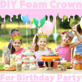 Cayton 26 Pcs Foam Princess Crowns, Sparkly Foam Crowns with Stickers, DIY Birthday Craft for Girls Kids Cayton