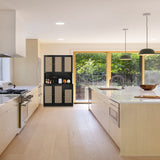 Modern Black Rattan Freestanding Kitchen Pantry Cabinet with 6 Doors & Drawer wirrytor