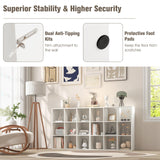 Tangkula Modern 9-Cube Wooden Bookshelf with Anti-Tipping Kits - Stylish Open Storage for Living Spaces Tangkula