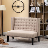 Andeworld Modern Loveseat Settee Bench Sofa Couch, Upholstered Banquette Dining Bench with Back for Dining Living Room Hallway or Entryway Seating,Putty Andeworld