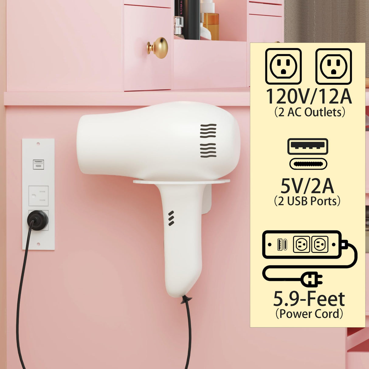 HUANLEGO Vanity Desk with Mirror and Lights, Pink Vanity Mirror with Lights Desk and Chair &7 Drawers, Cabinets Makeup Vanity Table with with Stool for Bedroom 3 Lights Mode and Brightness Adjusted HUANLEGO