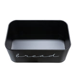 Bloomingville Metal Bin with Bamboo Lid, Black Bread Box, 11.75" L x 5.25" W x 7" H Bloomingville