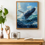 WUIVCTR Paint by Number for Adults, Majestic Humpback Whale Breach, DIY Paintings Acrylic Paint Canvas Women Bedroom Decor Man Painting Kits Art 16x20 Inch (Frameless) WUIVCTR